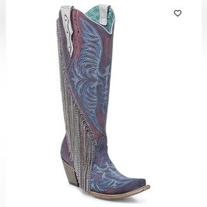 Corral red-blue Chameleon Effect Patriotic & Embroidery sz 7 1/2 NEW